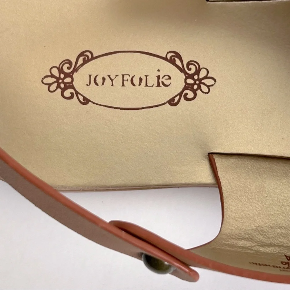 Joyfolie | Striped Bow Criss Cross Sandal Brown With Navy White Bow | Girls 2.